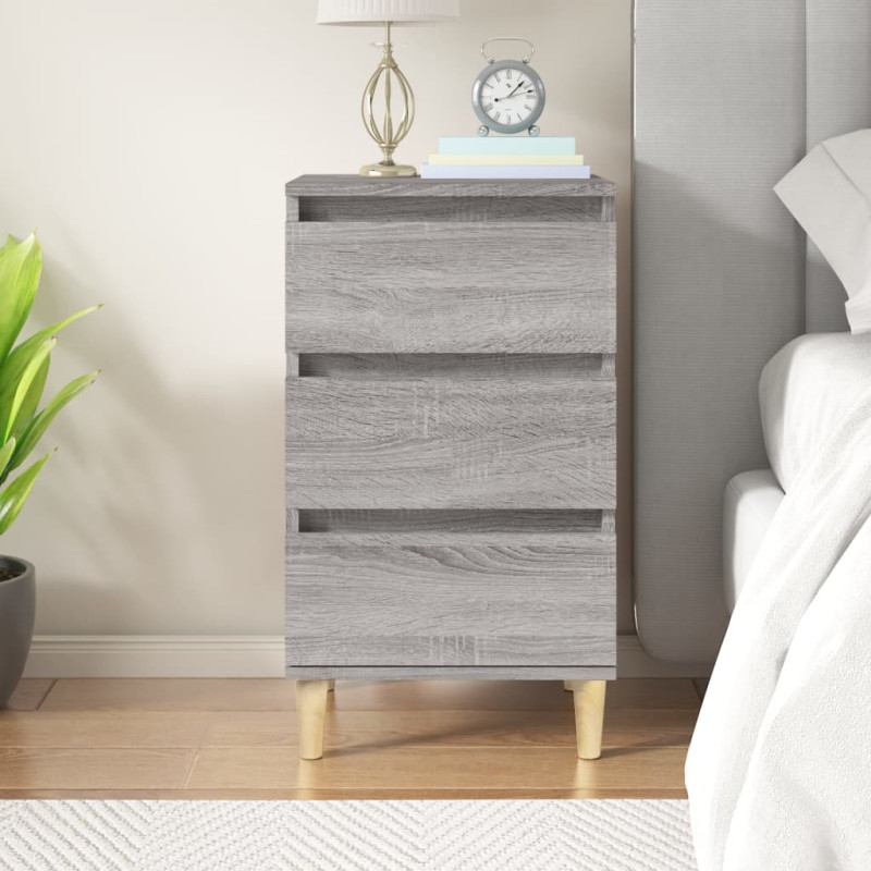 Produktbild för Sängbord grå sonoma 40x35x70 cm konstruerat trä