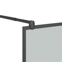 Produktbild för Duschvägg med hylla svart 80x195 cm ESG-glas&aluminium