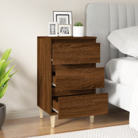 Miniatyr av produktbild för Sängbord rökfärgad brun ek 40x35x70 cm konstruerat trä