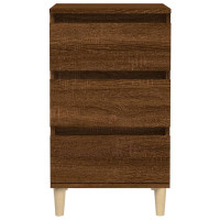 Miniatyr av produktbild för Sängbord rökfärgad brun ek 40x35x70 cm konstruerat trä