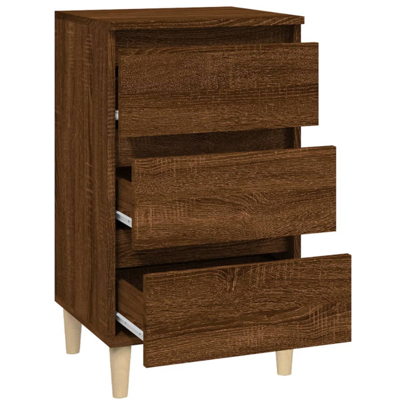 Produktbild för Sängbord rökfärgad brun ek 40x35x70 cm konstruerat trä