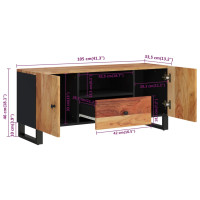 Miniatyr av produktbild för TV-skåp 105x33,5x46 cm massivt akacia och konstruerat trä