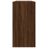Produktbild för Bokhylla/skänk brun ek 50x25x80 cm konstruerat trä