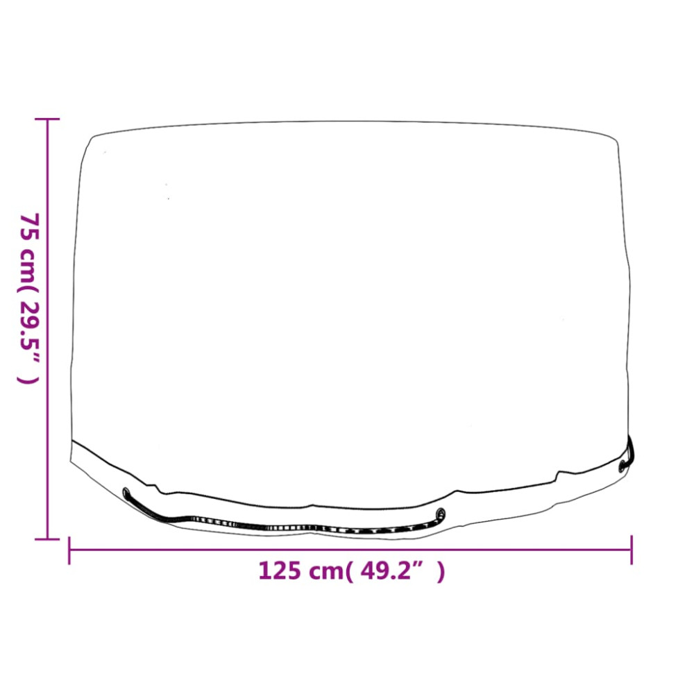 Produktbild för Överdrag för trädgårdsmöbler 2 st 6 öljetter Ø125x75 cm rund