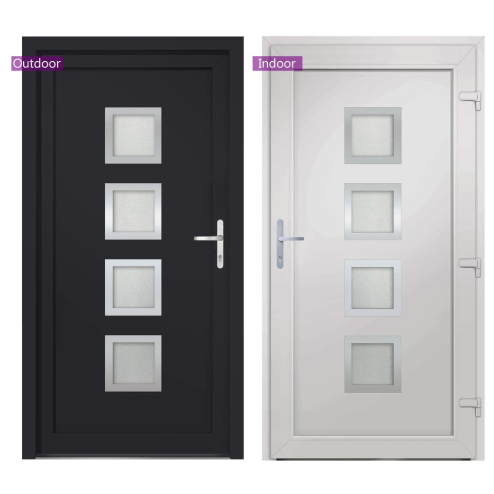 Produktbild för Ytterdörr antracit 108x200 cm PVC