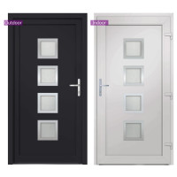 Produktbild för Ytterdörr antracit 108x200 cm PVC