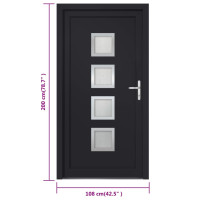 Produktbild för Ytterdörr antracit 108x200 cm PVC