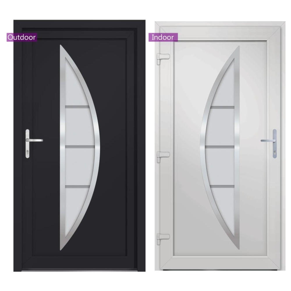 Produktbild för Ytterdörr antracit 88x200 cm PVC