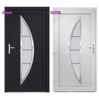 Produktbild för Ytterdörr antracit 88x200 cm PVC