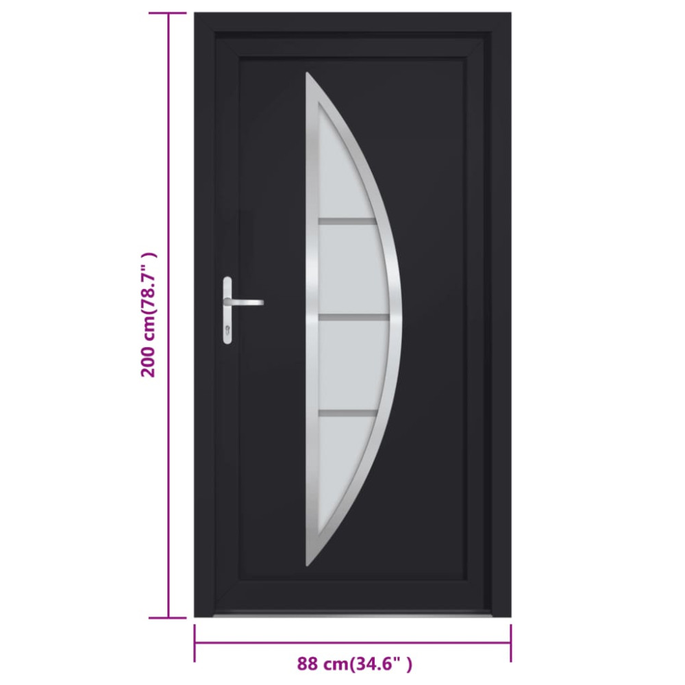 Produktbild för Ytterdörr antracit 88x200 cm PVC