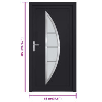 Produktbild för Ytterdörr antracit 88x200 cm PVC
