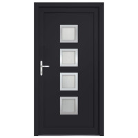 Produktbild för Ytterdörr antracit 108x200 cm PVC
