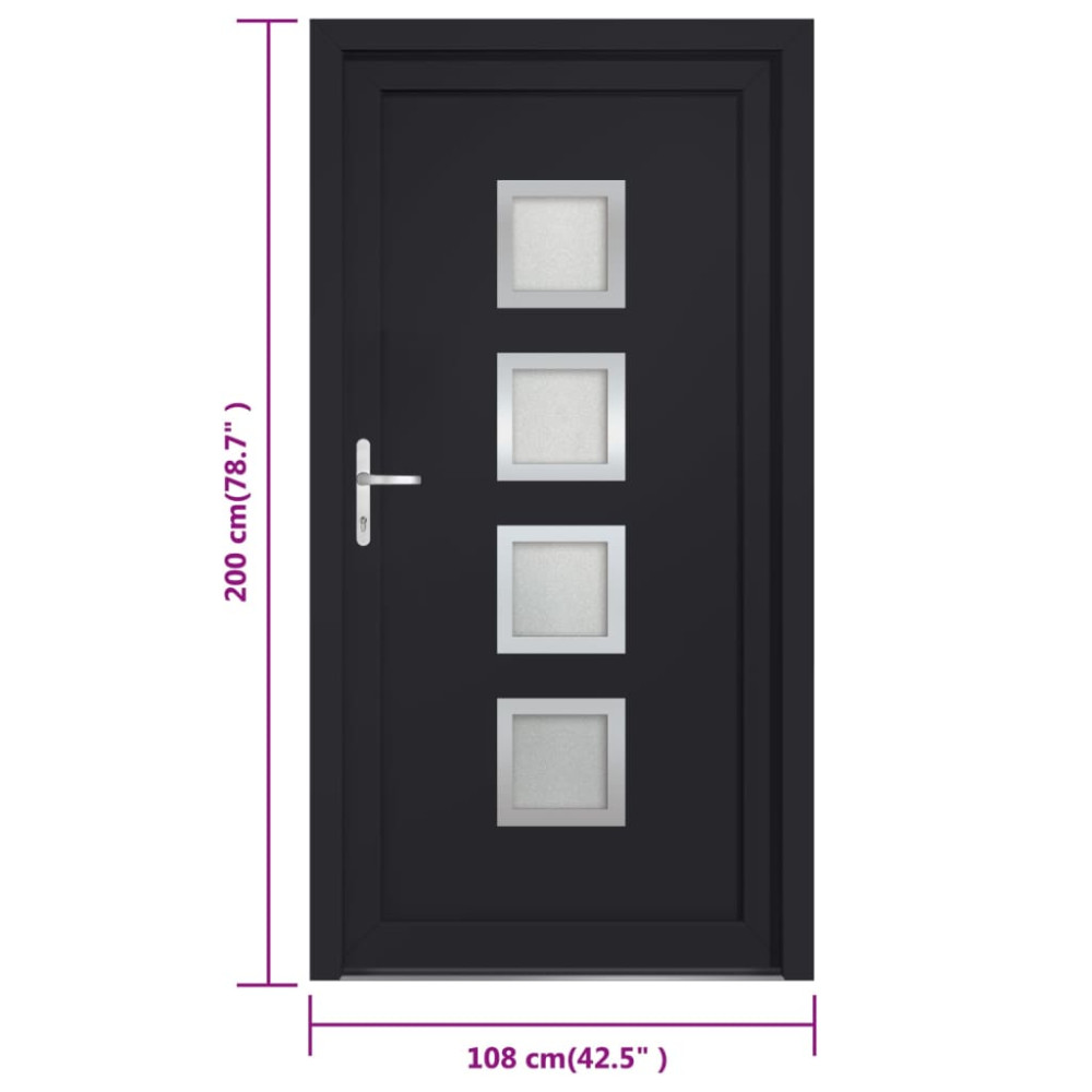 Produktbild för Ytterdörr antracit 108x200 cm PVC