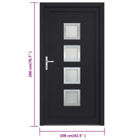 Produktbild för Ytterdörr antracit 108x200 cm PVC