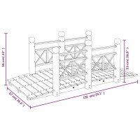 Produktbild för Trädgårdsbro med räcken 150x67x56cm massivt granträ