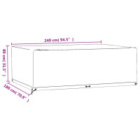 Produktbild för Överdrag för trädgårdsmöbler 12 ölj. 240x180x80 cm rektangulärt