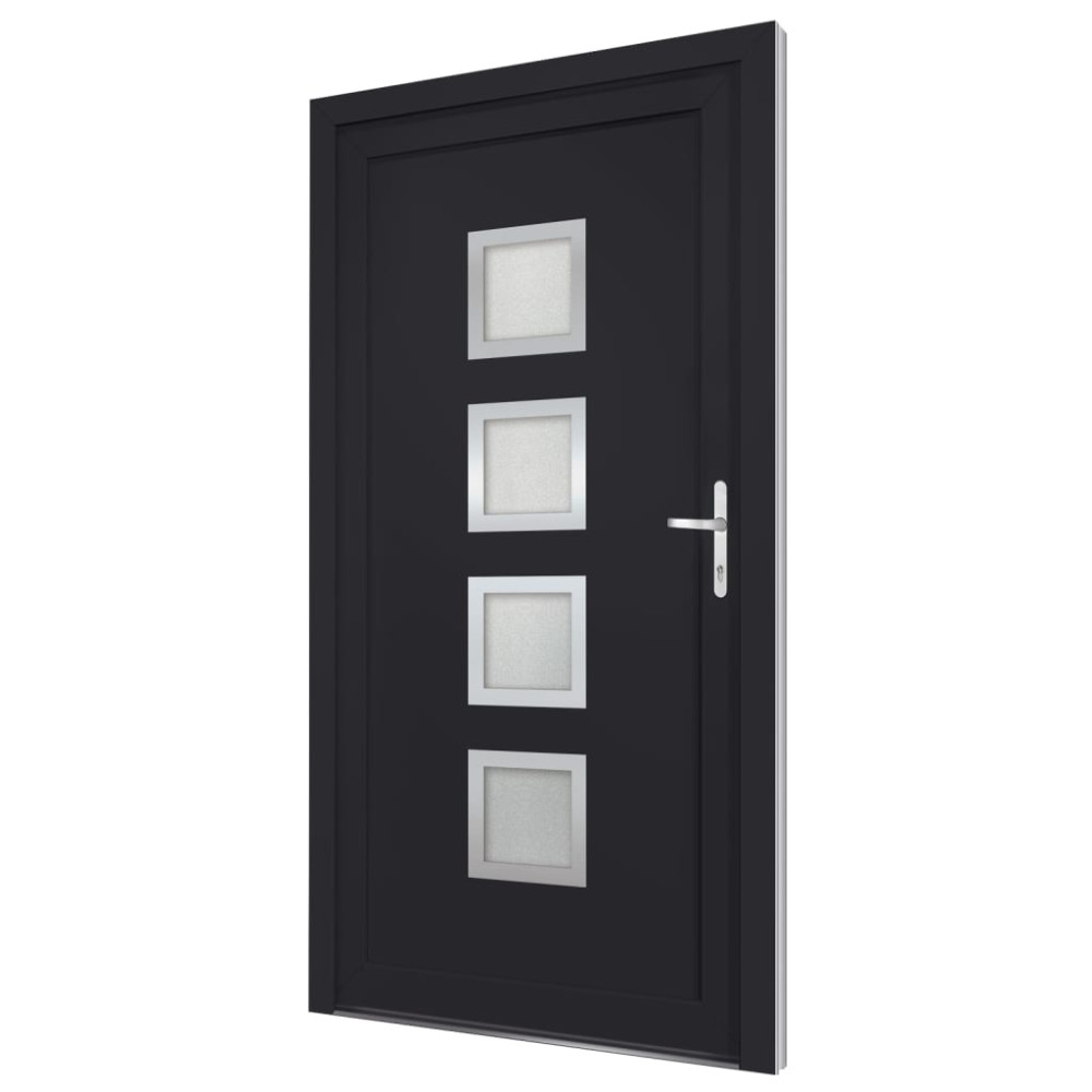 Produktbild för Ytterdörr antracit 88x200 cm PVC