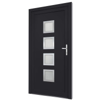 Produktbild för Ytterdörr antracit 88x200 cm PVC