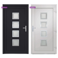 Produktbild för Ytterdörr antracit 88x200 cm PVC