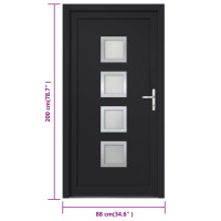 Produktbild för Ytterdörr antracit 88x200 cm PVC