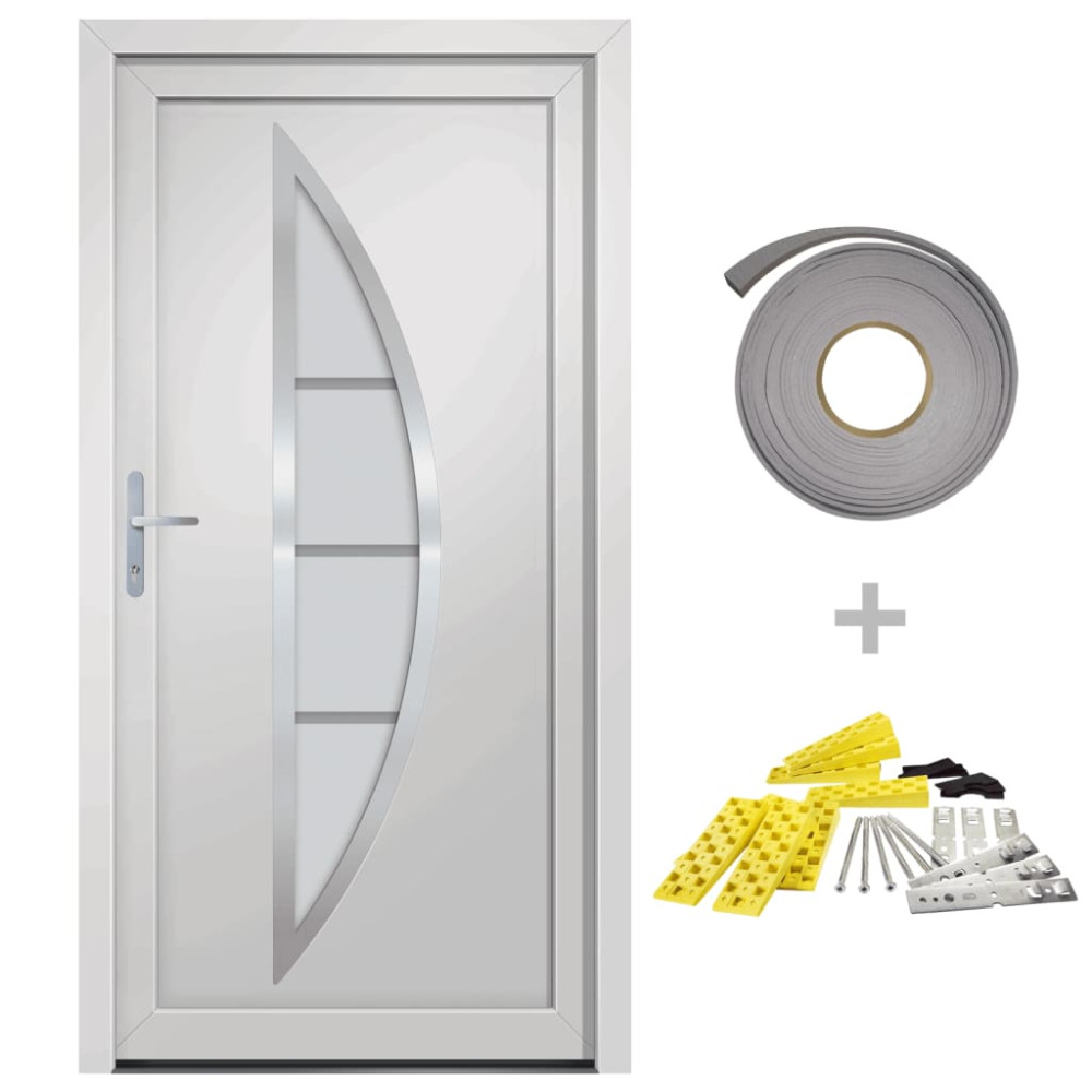 Produktbild för Ytterdörr vit 98x190 cm PVC