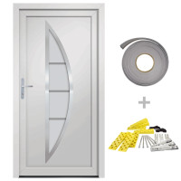 Produktbild för Ytterdörr vit 98x190 cm PVC