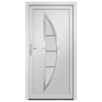 Produktbild för Ytterdörr vit 98x190 cm PVC