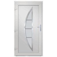 Produktbild för Ytterdörr vit 98x190 cm PVC