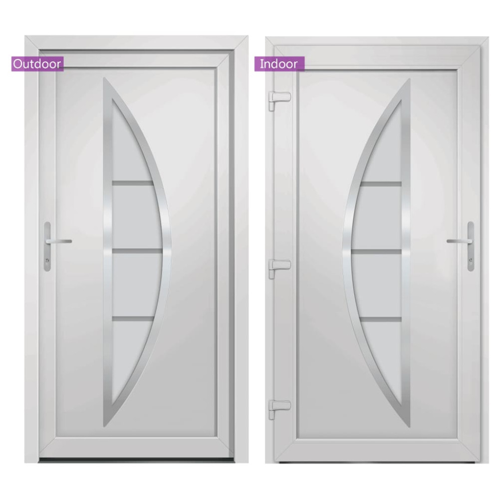 Produktbild för Ytterdörr vit 98x190 cm PVC