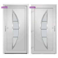 Produktbild för Ytterdörr vit 98x190 cm PVC