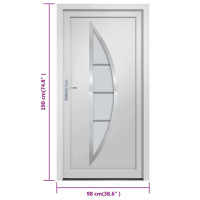 Produktbild för Ytterdörr vit 98x190 cm PVC