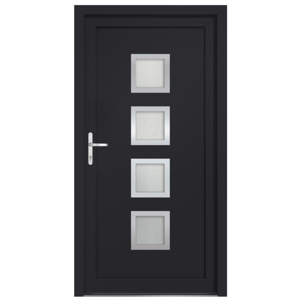 Produktbild för Ytterdörr antracit 98x190 cm PVC