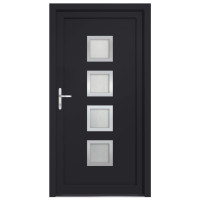 Produktbild för Ytterdörr antracit 98x190 cm PVC