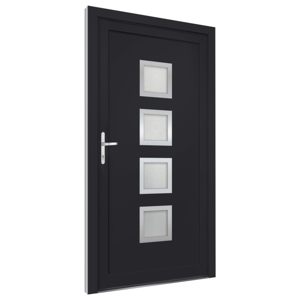 Produktbild för Ytterdörr antracit 98x190 cm PVC