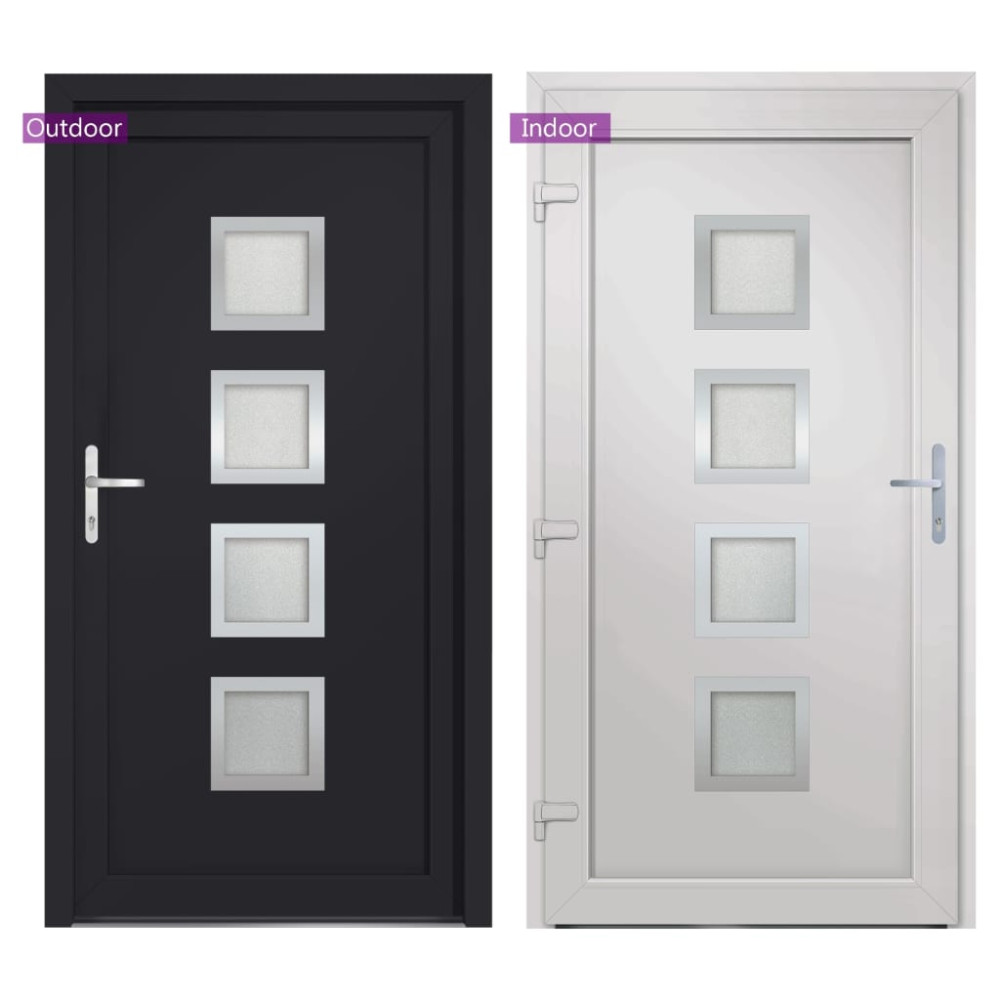 Produktbild för Ytterdörr antracit 98x190 cm PVC