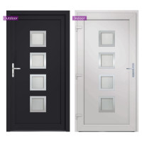 Produktbild för Ytterdörr antracit 98x190 cm PVC