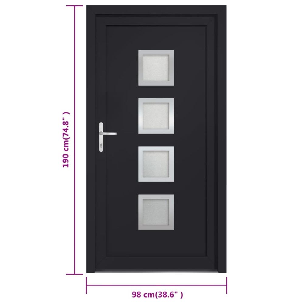 Produktbild för Ytterdörr antracit 98x190 cm PVC