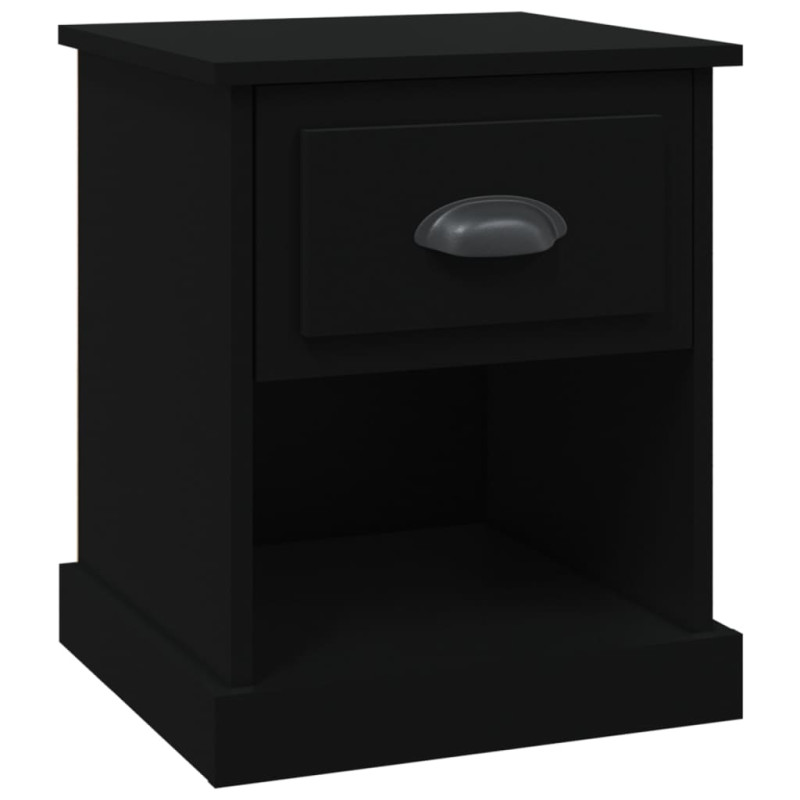 Produktbild för Sängbord svart 39x39x47,5 cm konstruerat trä