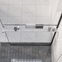 Produktbild för Duschhylla för duschvägg krom 80 cm aluminium