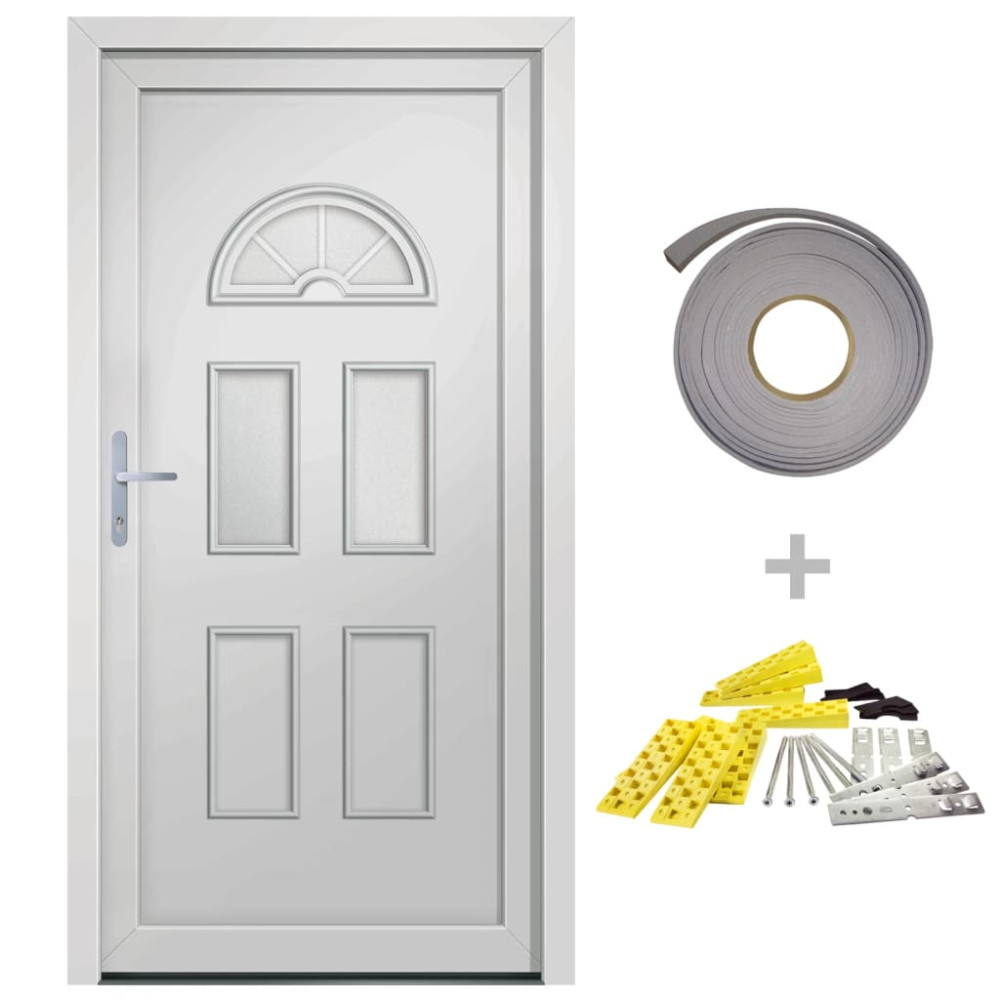 Produktbild för Ytterdörr vit 98x208 cm PVC