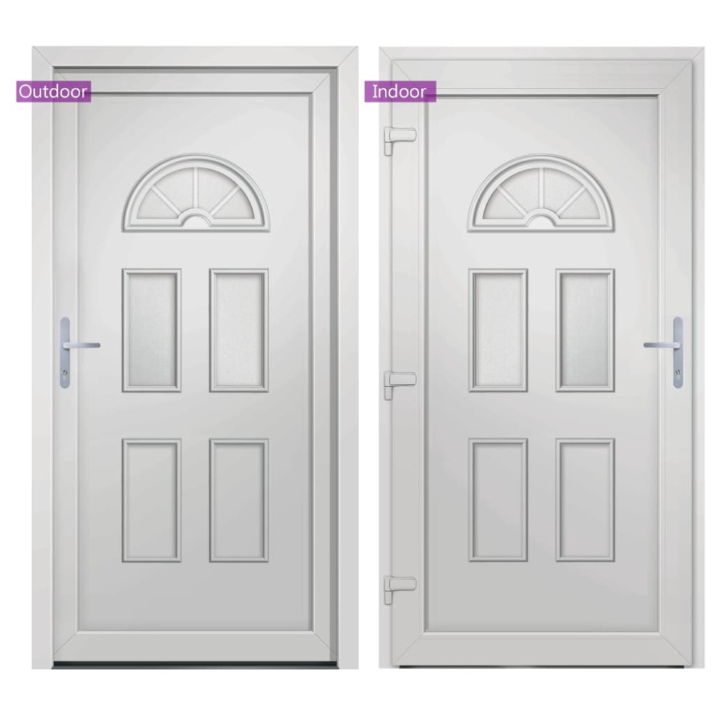 Produktbild för Ytterdörr vit 98x208 cm PVC