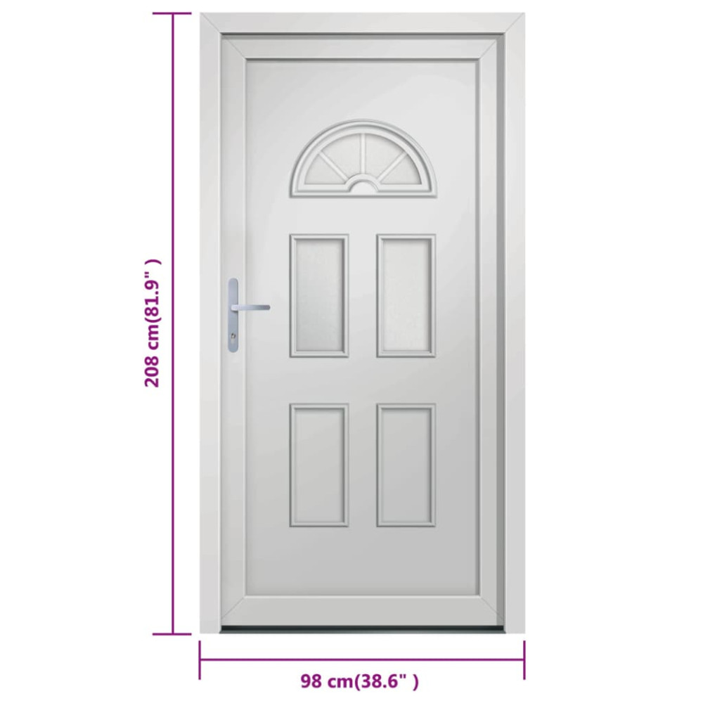Produktbild för Ytterdörr vit 98x208 cm PVC