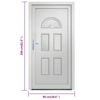Produktbild för Ytterdörr vit 98x208 cm PVC
