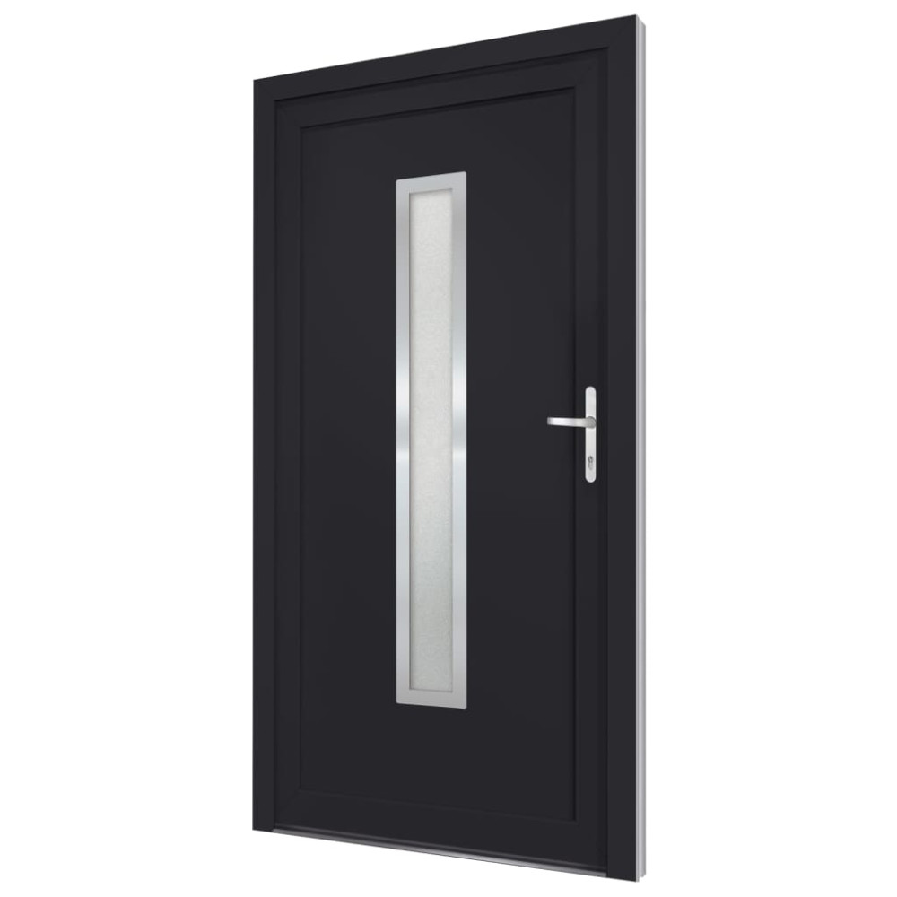 Produktbild för Ytterdörr antracit 98x190 cm PVC