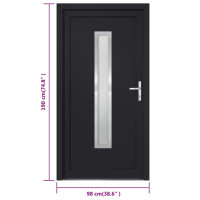 Produktbild för Ytterdörr antracit 98x190 cm PVC