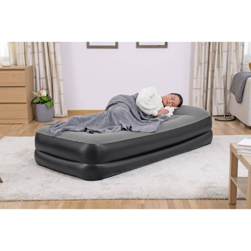 Bestway Bestway Luftmadrass med inbyggd fotpump flockad 191x97x46 cm