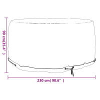 Produktbild för Överdrag för trädgårdsmöbler 10 öljetter Ø230x90 cm