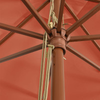 Produktbild för Parasoll med trästång 400x273 cm terrakotta