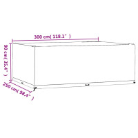 Produktbild för Överdrag för trädgårdsmöbler 16 ölj. 300x250x90 cm rektangulärt