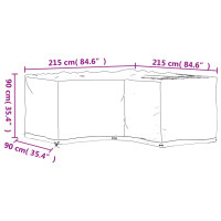 Produktbild för Överdrag för utemöbler 2st 16 ölj. 215x215x90cm L-format